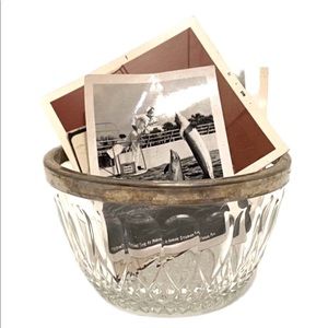 Vintage REIMS French Trinket Jewelry Box Dish Silver Metal Trim